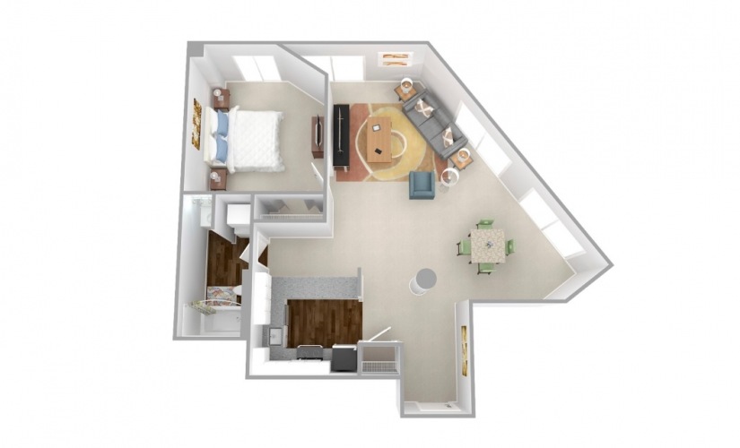 Walnut Apartment One Bedroom Floor plan