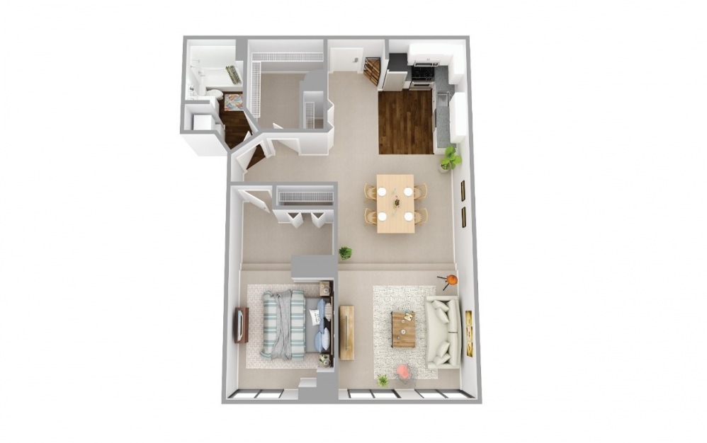107 - 1 bedroom floorplan layout with 1 bath and 841 square feet. 107 - 1 bedroom floorplan layout with 1 bath and 841 square feet.